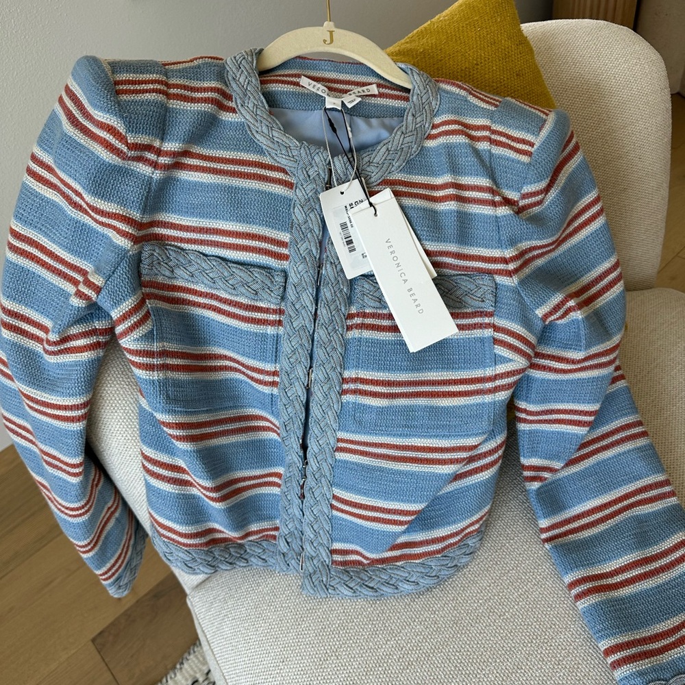 NWT Veronica Beard Arrowe Braided Trim Jacket Sz 2